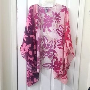 Catherine's Open Front Kimono-Like Wrap, 2X